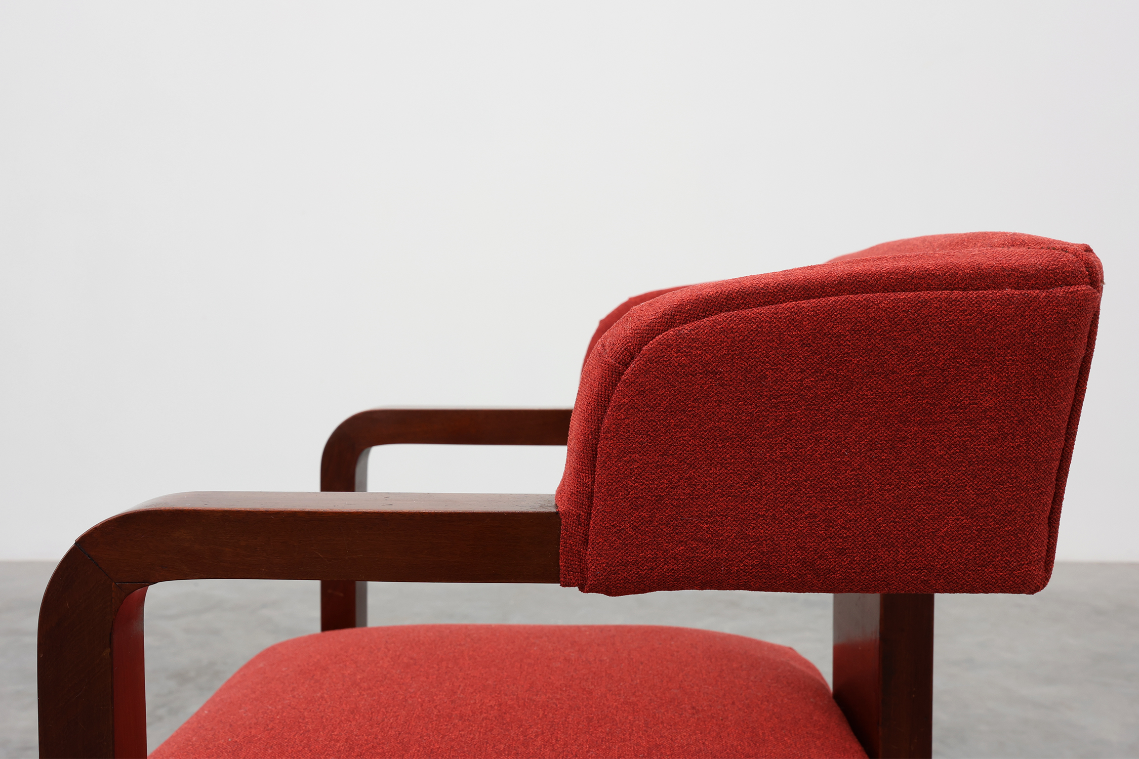 Set of Two Red Reupholstered Art Deco Chairs, Belgium ca. 1920thumbnail